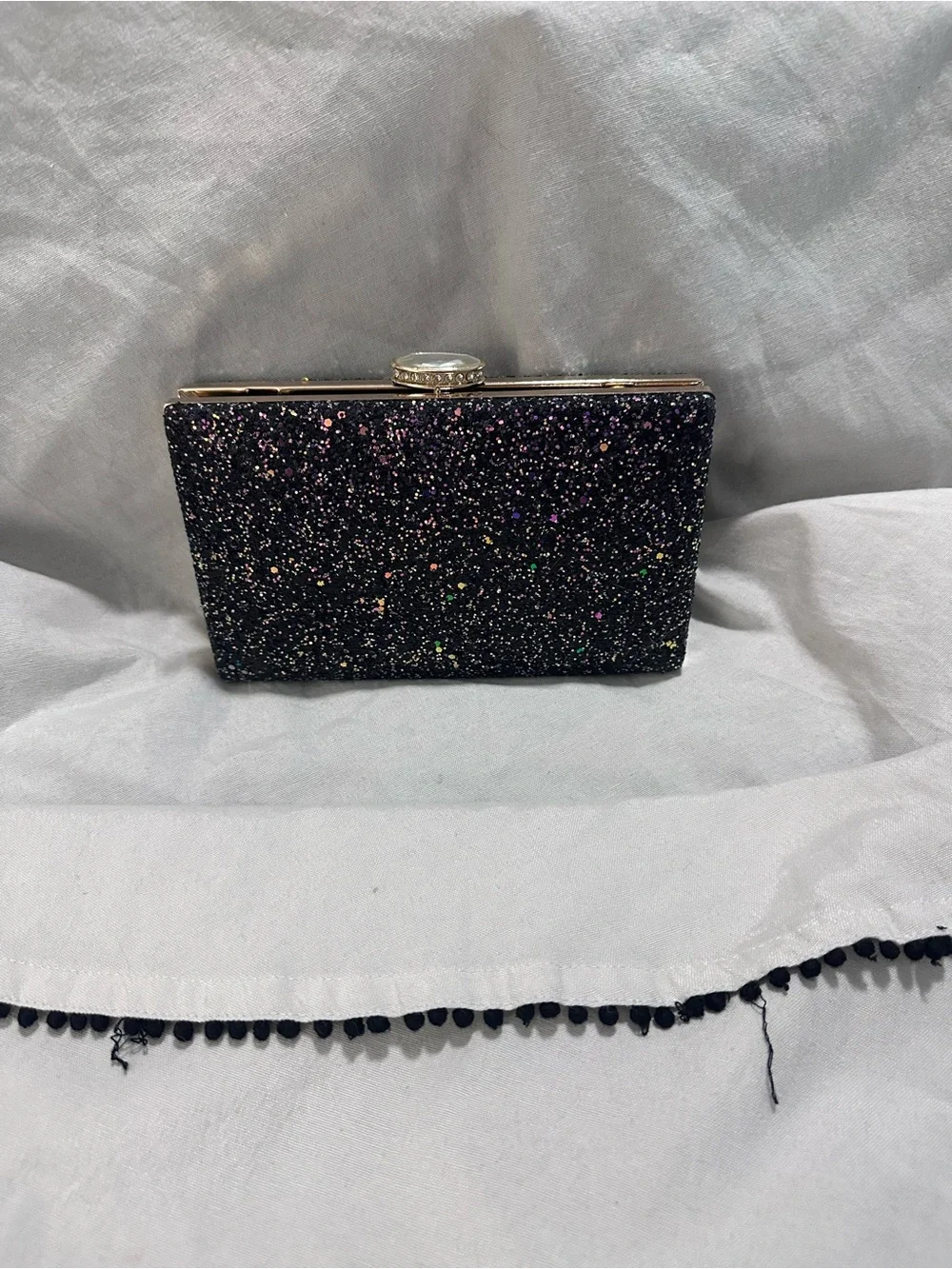 Sparkle Evening Clutch in Black Glitter